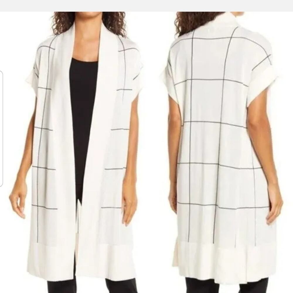 Anne Klein Black and Cream Shortsleeve Cape Size 1X